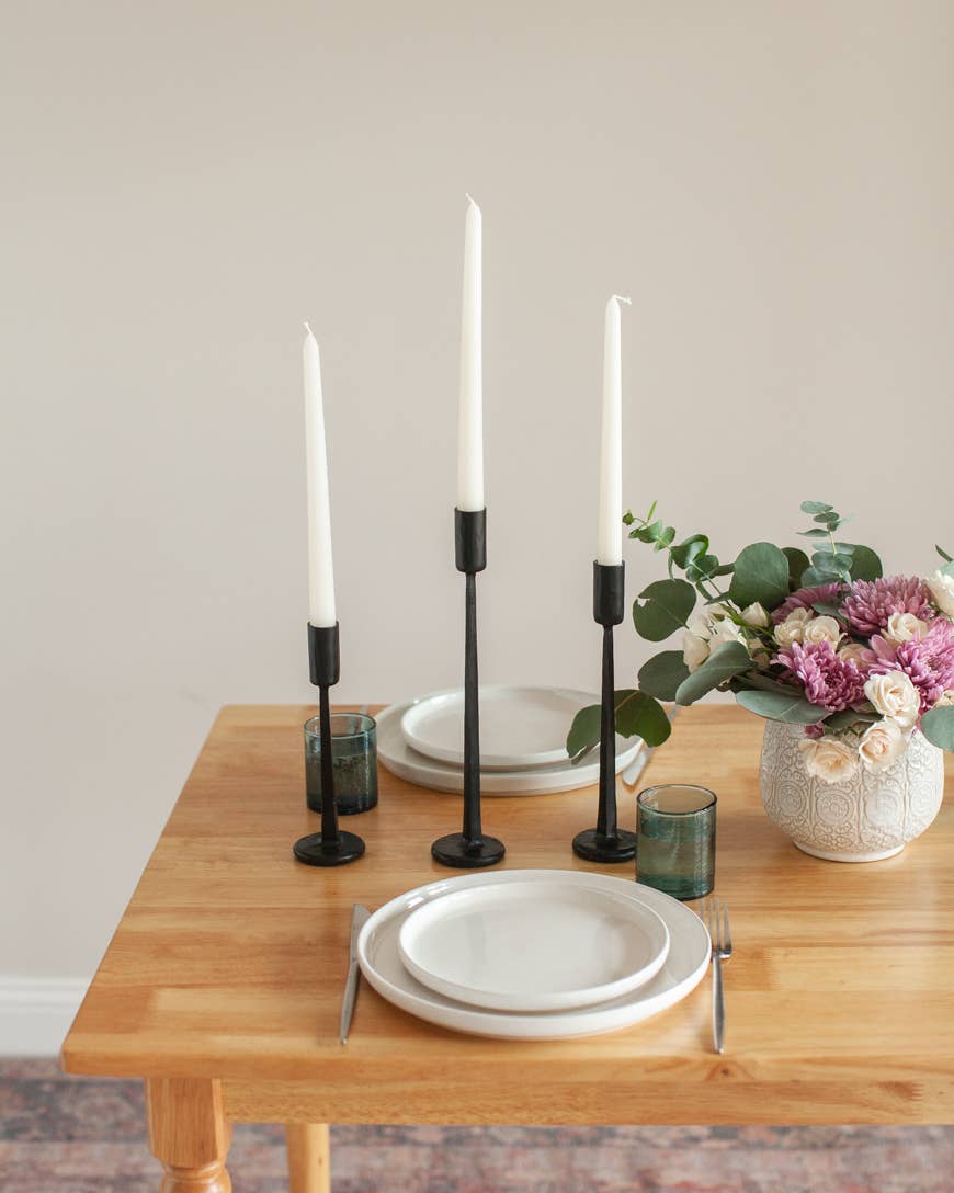Marlo Iron Candle Stands – Set of 3, Brass Finish