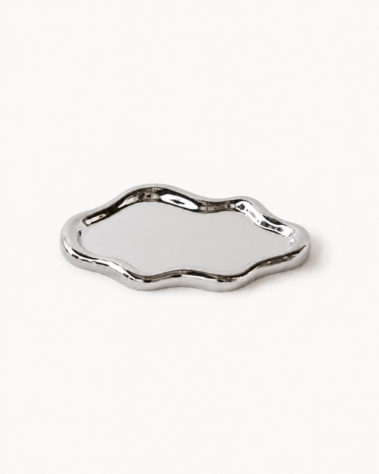 Alva Ceramic Tray – Large, Silver