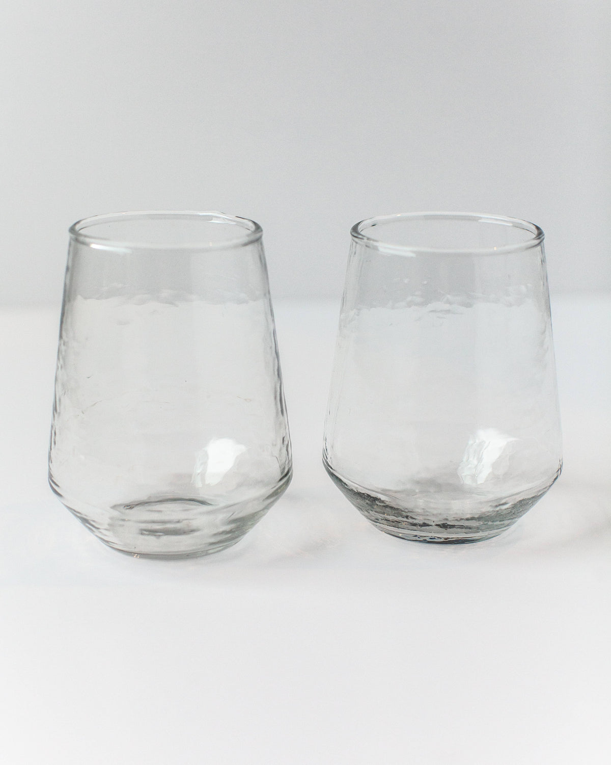 Hammered-Texture Water Tumblers – Set of 2, Clear