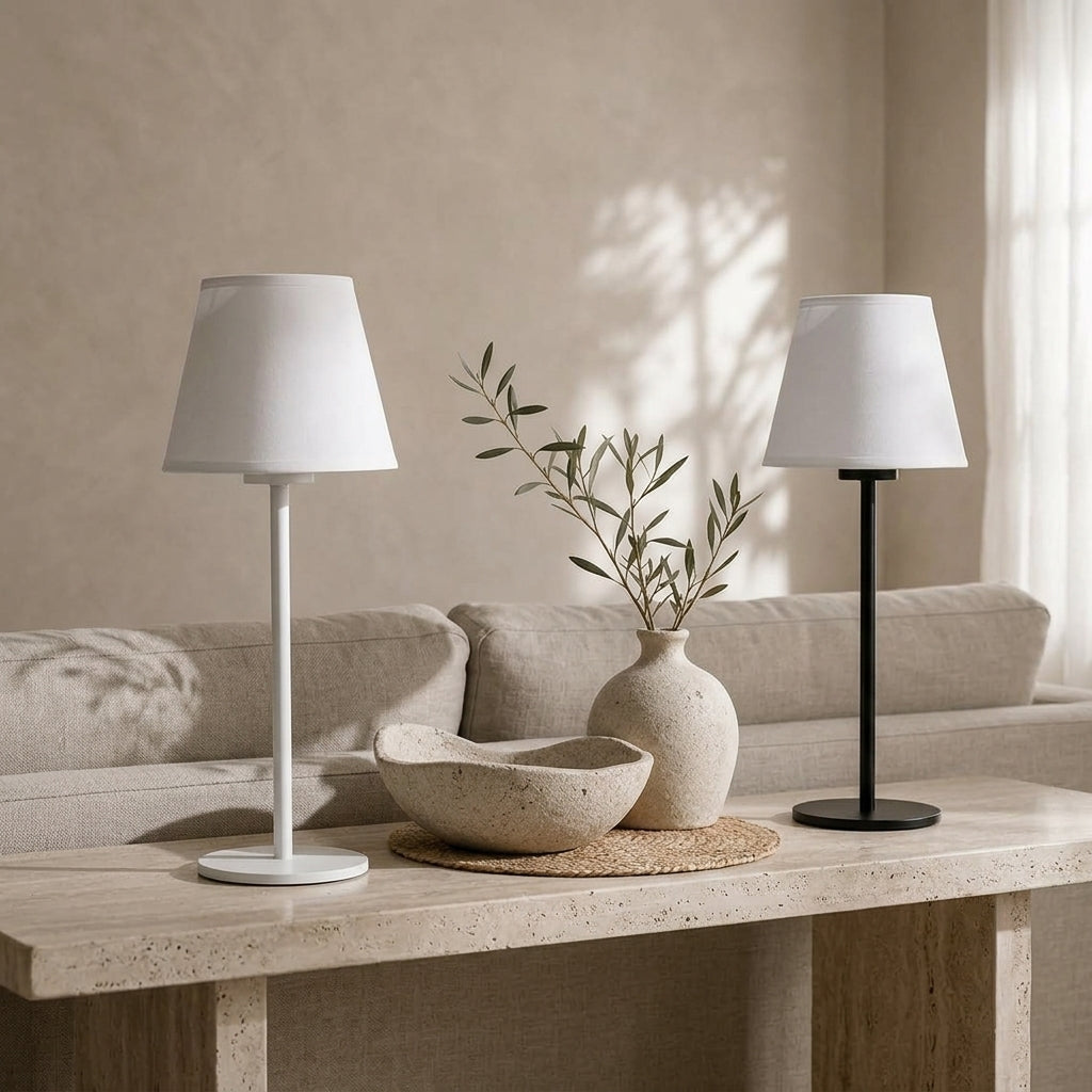 Maeve Portable Lamp – Tapered Drum Shade