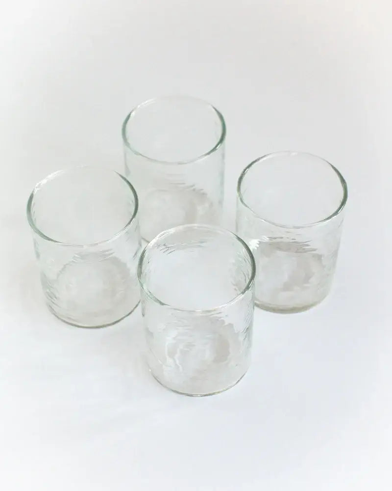 Hammered-Texture Glasses – Set of 4, Clear