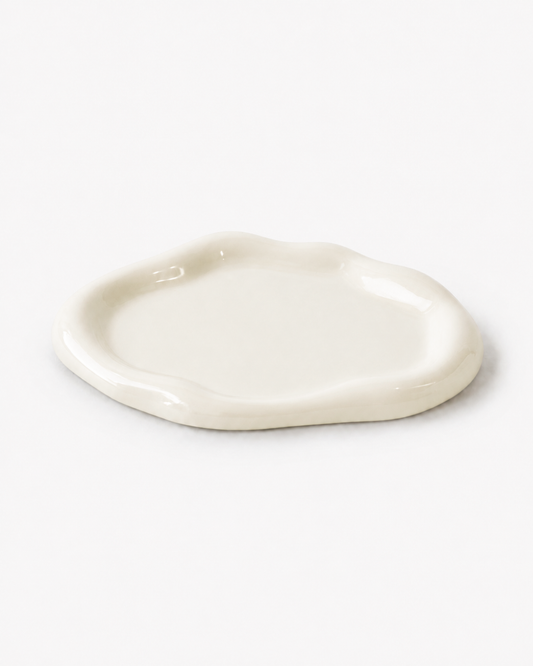 Fleur Ceramic Tray – Small, Ivory